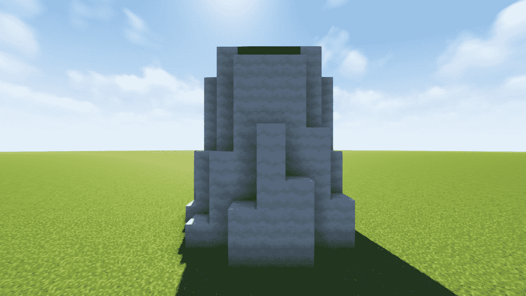 place 5 blocks of the mushroom stem in the back wall