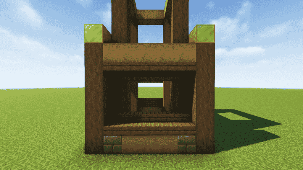 place a total of 10 spruce stairs to other 3 walls