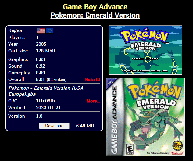 pokemon emerald download