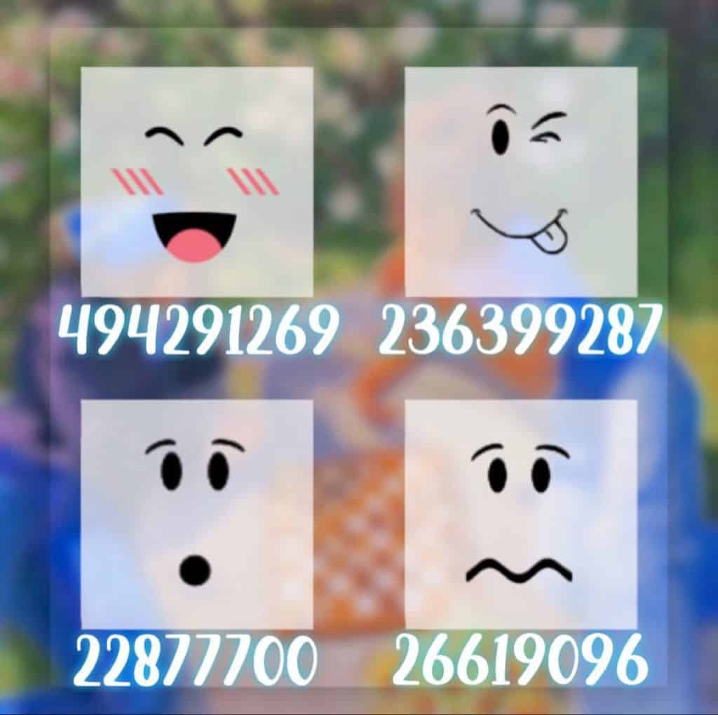 popular roblox face codes