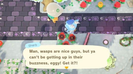 sherb likes bugs animal crossing