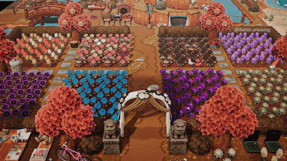 square flower beds design animal crossing