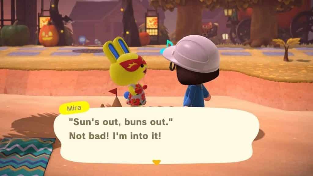sun’s out buns out animal crossing