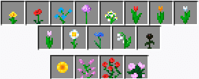 types of flowers in minecraft