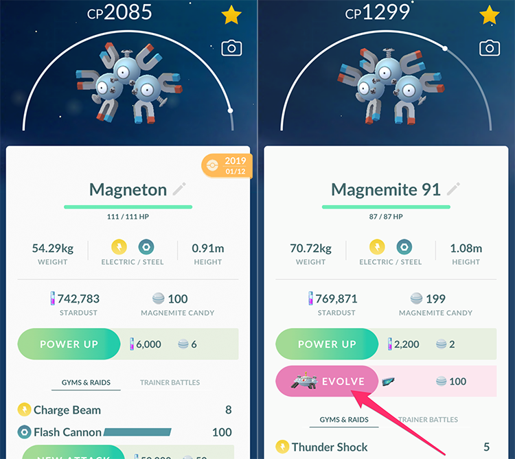 unlock the evolve button to obtain a magnezone pokemon go