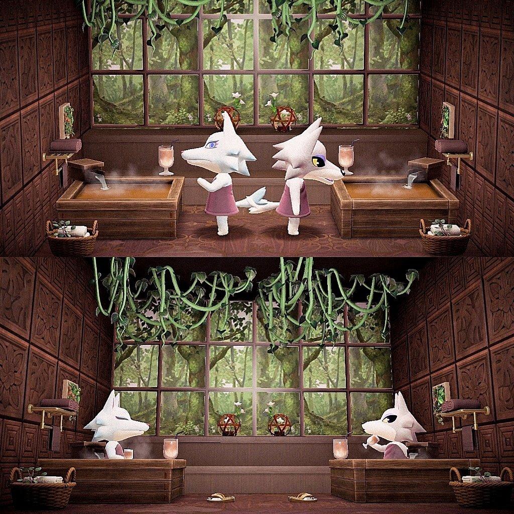 vine and jungle-view bath animal crossing