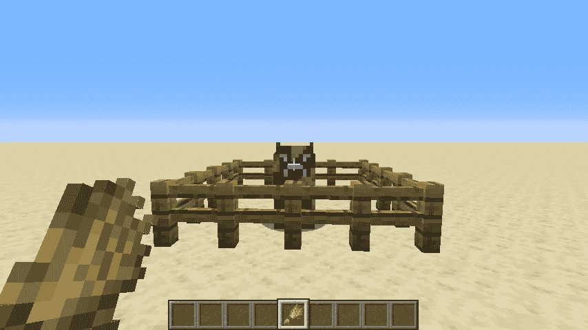 bull eats wheat in minecraft