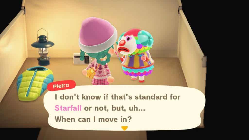 get pietro by campsite method animal crossing