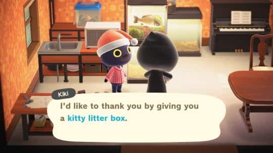 kiki gives present to villagers animal crossing