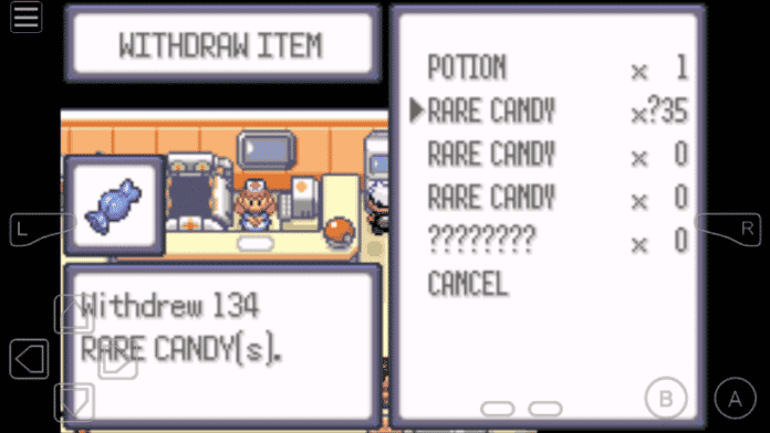 pokemon emerald infinite rare candies