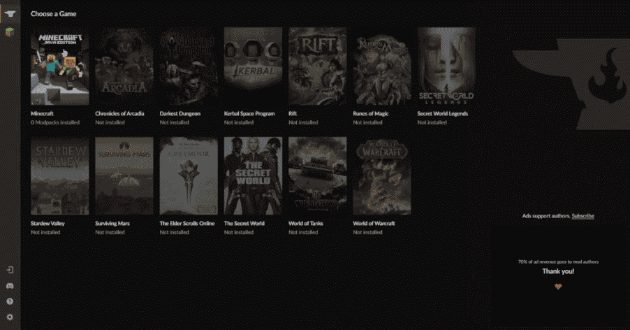 select minecraft from curseforge