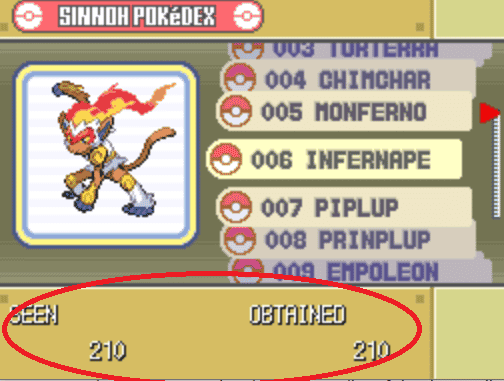 unlock sinnoh pokedex cheat pokemon platinum