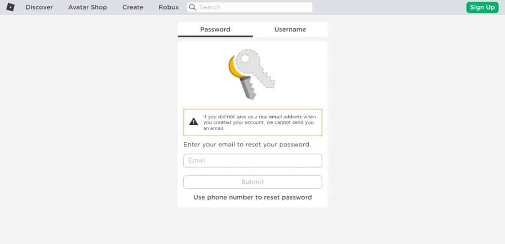 retrieve password as well as username roblox