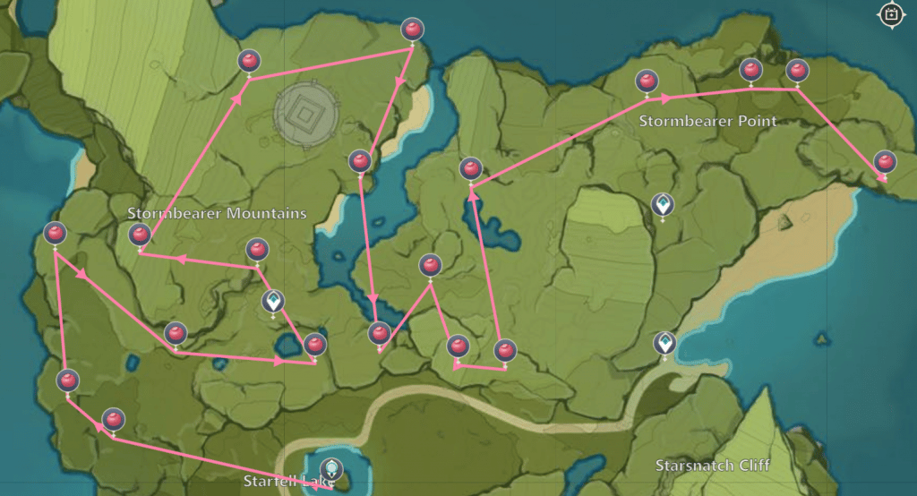 route to starfell lake genshin impact