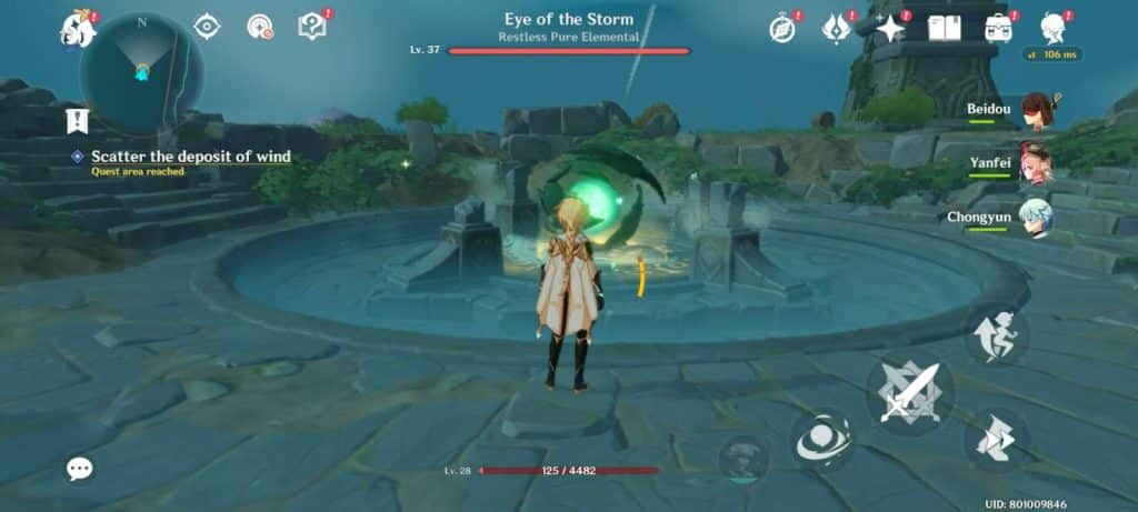 scatter deposit of wind