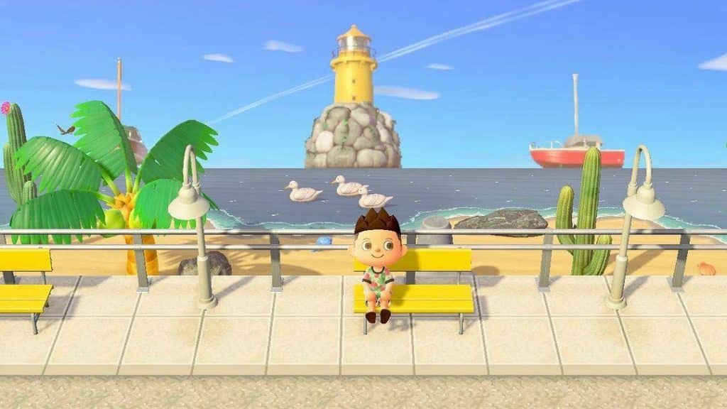 animal crossing beach with lighthouse