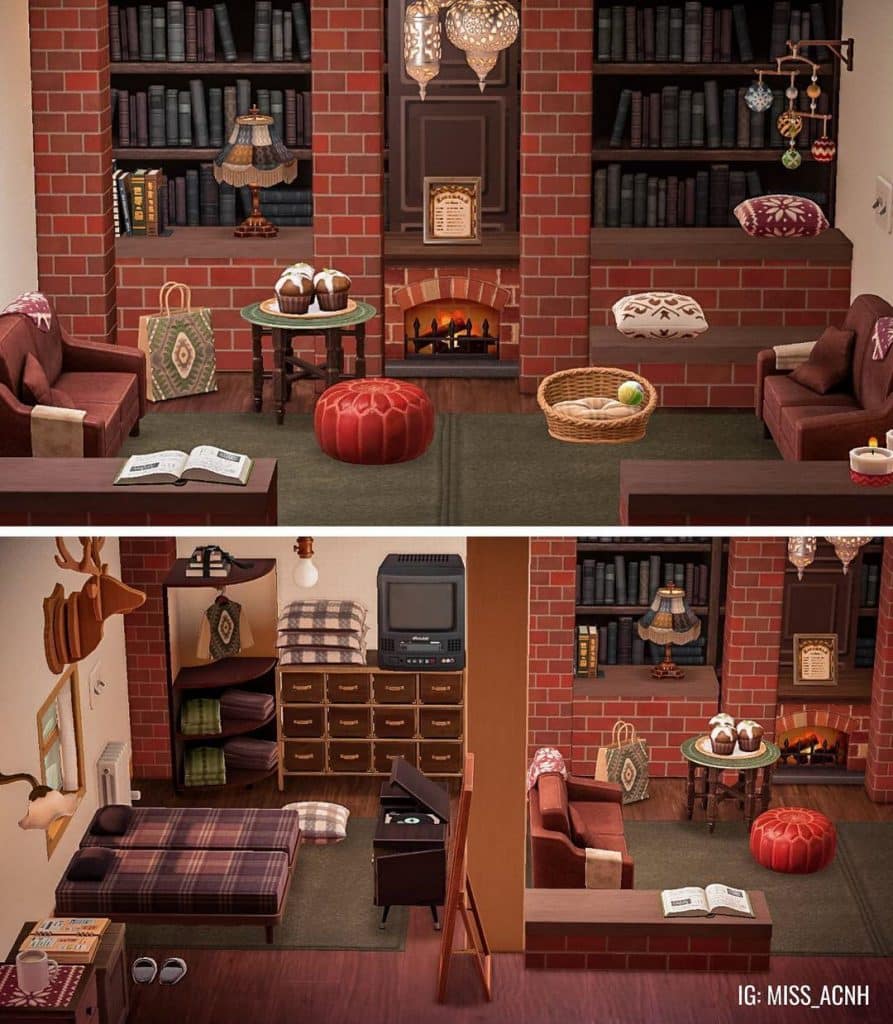 animal crossing brick living room ideas