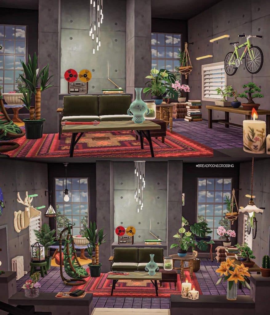 animal crossing concrete living room ideas