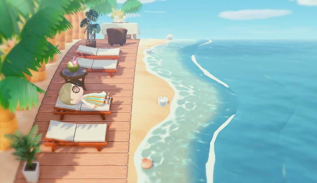 animal crossing sun tanning decks