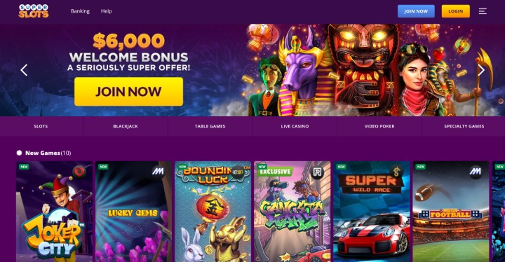 SuperSlots Welcome Bonus Homepage