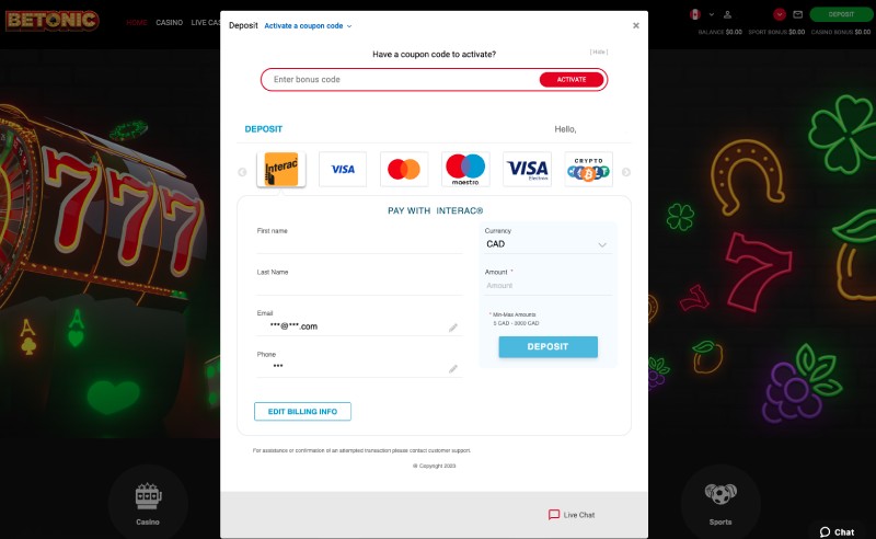 Deposit and Funding your account