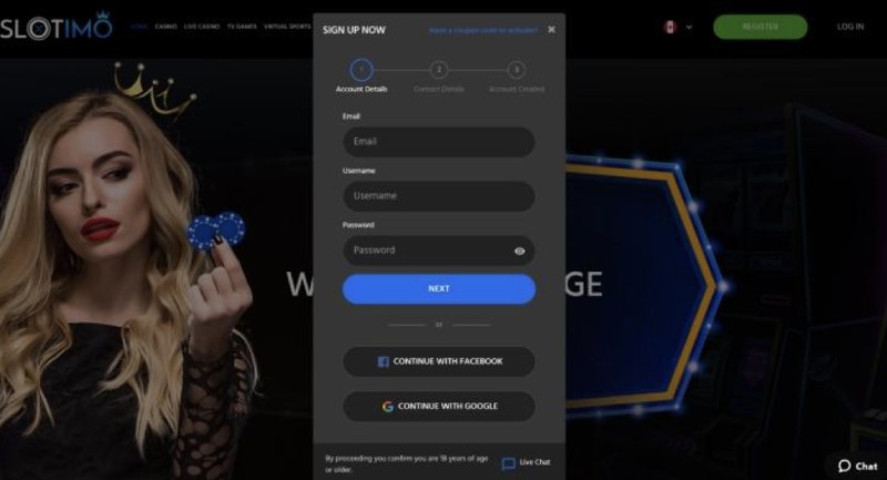 Slotimo Complete Registration Form
