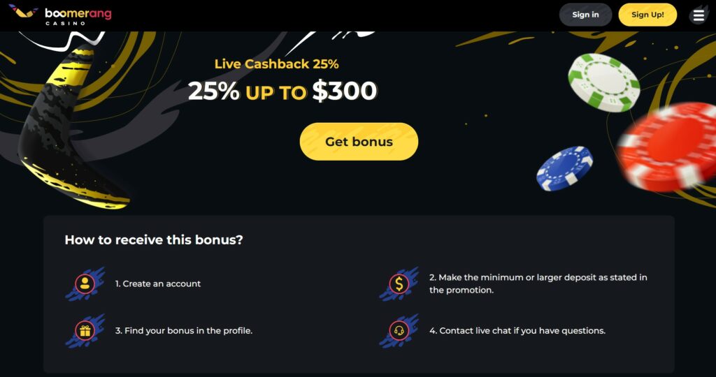 Boomerang CA Cashback