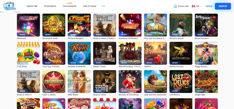 ICE Casino CA Netent