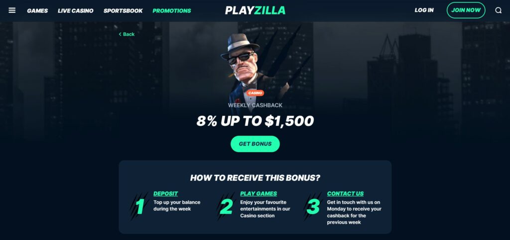 Playzilla CA Cashback Desktop