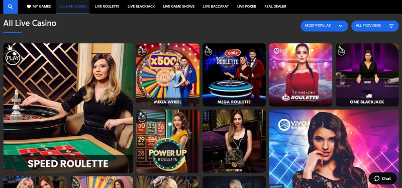 Slotimo CA Live Casino Desktop
