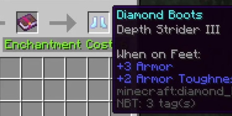 depth strider 3, one of the best armor enhancements in minecraft