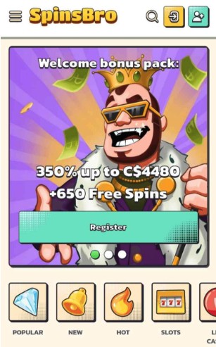 spinsbro welcome mobile