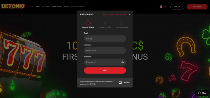 Betonic Registration 2 Desktop