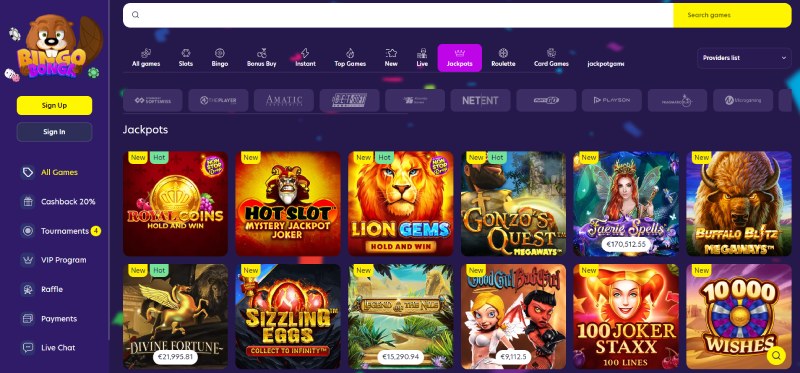 Bingo Bonga Jackpot Desktop