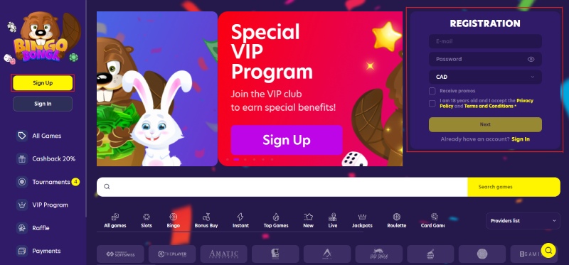 Bingo Bonga Registration 1 Desktop