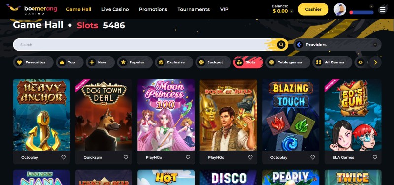 Boomerang Slots Desktop