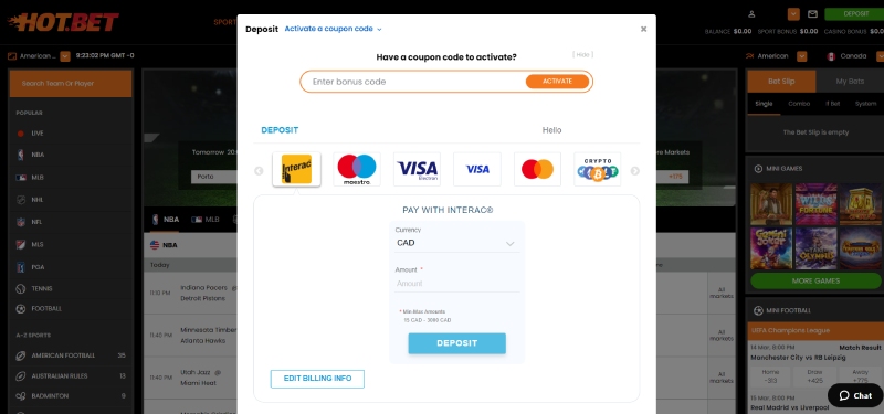 HotBet CA Deposit 2 Desktop