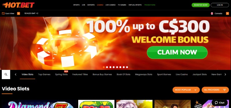 HotBet CA Homepage
