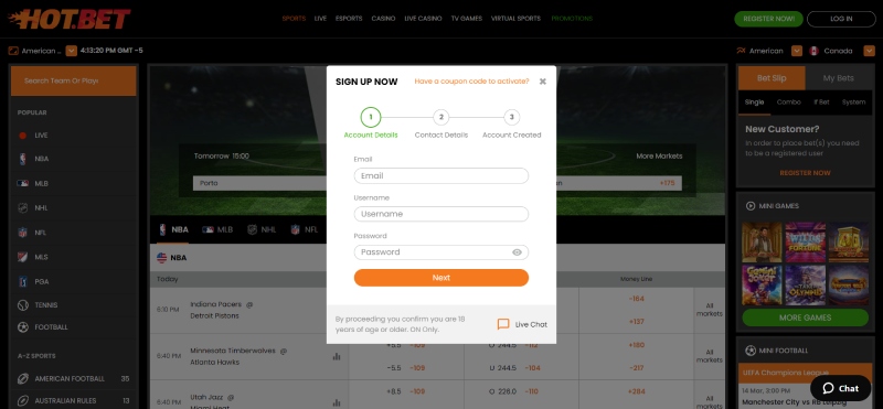 HotBet CA Registration 2 Desktop