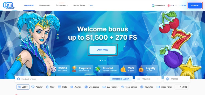 ICE Casino Registration 1 Desktop