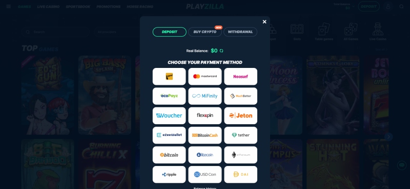 Playzilla Deposit 2 Desktop