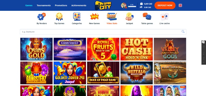 Spin City Slots Desktop
