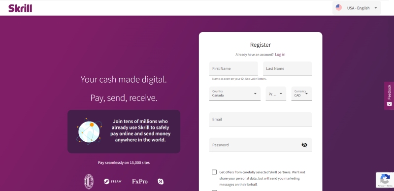 Skrill Registration