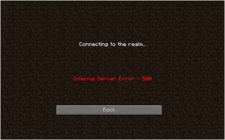 minecraft how to fix internal server error